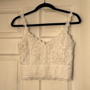 Elegant White Lace Crop Top